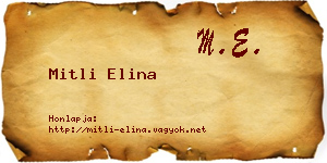 Mitli Elina névjegykártya